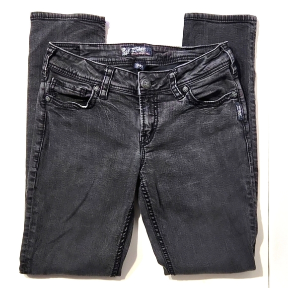Silver Jeans Co. Suki Mid Skinny Distressed Black Women's Size W30/L31 - Picture 5 of 11